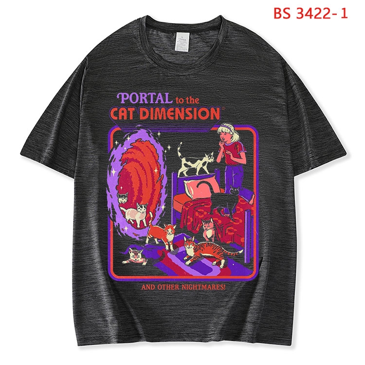 Evil illustration  ice silk cotton loose and comfortable T-shirt from XS to 5XL BS-3422-1