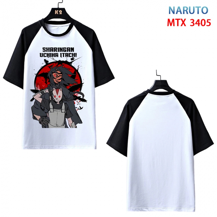 Naruto Anime raglan sleeve cotton T-shirt from XS to 3XL  MTX-3405-3