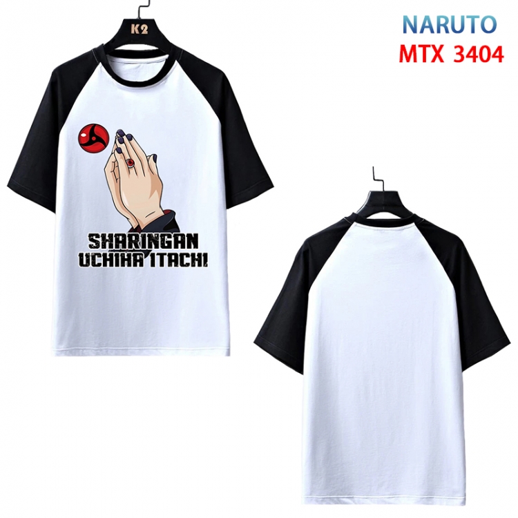 Naruto Anime raglan sleeve cotton T-shirt from XS to 3XL  MTX-3404-3