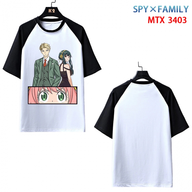 SPY×FAMILY Anime raglan sleeve cotton T-shirt from XS to 3XL  MTX-3403-3