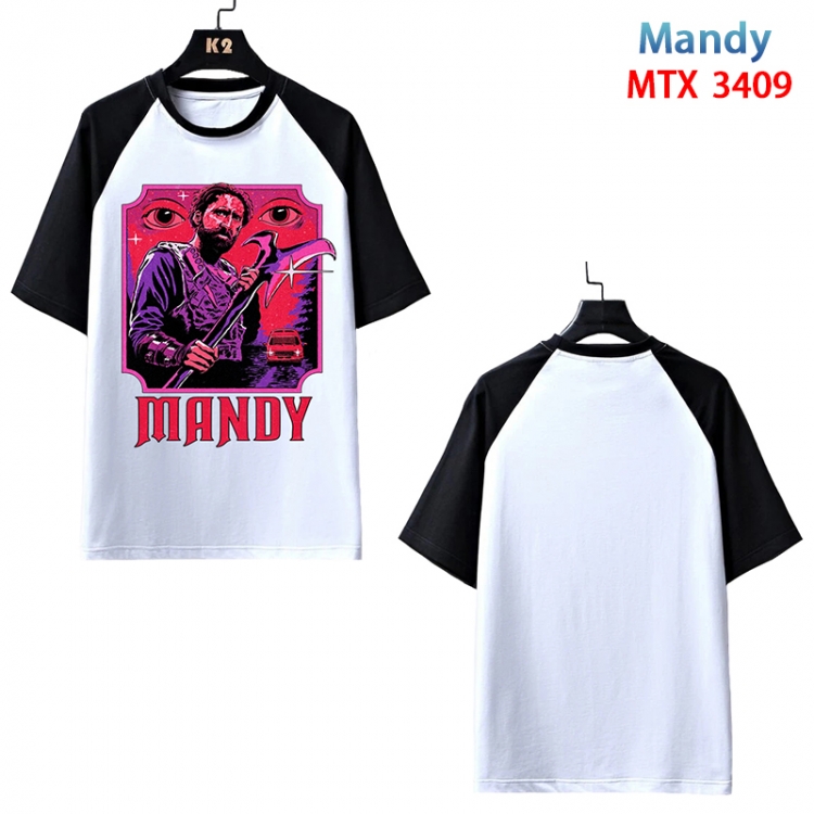 Mandy Anime raglan sleeve cotton T-shirt from XS to 3XL  MTX-3409-3