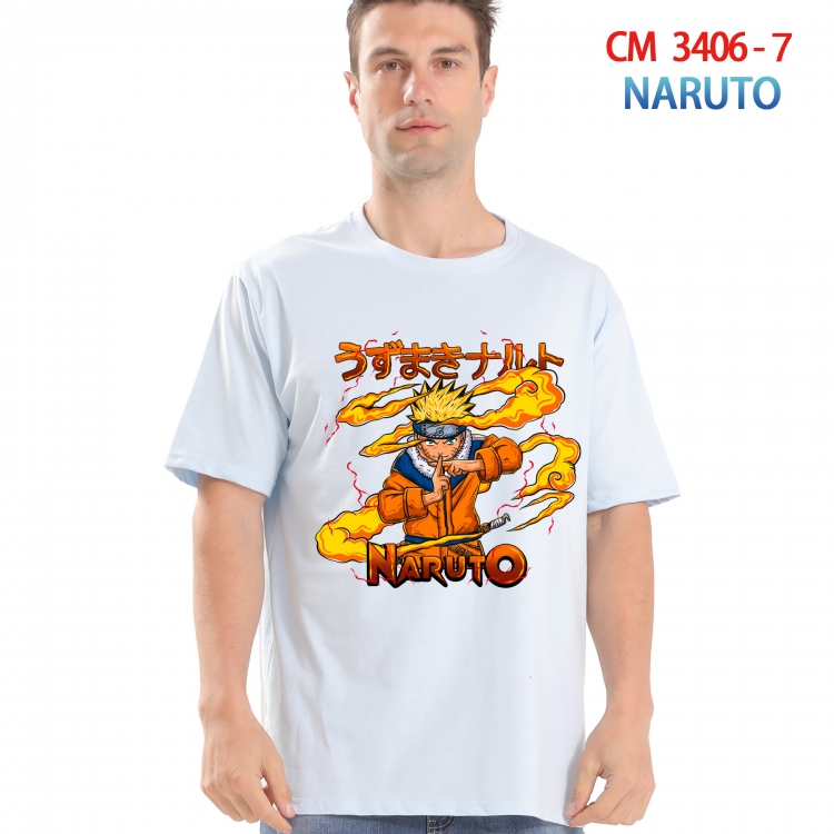 Naruto Printed short-sleeved cotton T-shirt from S to 4XL  3406-7
