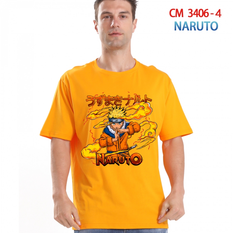 Naruto Printed short-sleeved cotton T-shirt from S to 4XL 3406-4