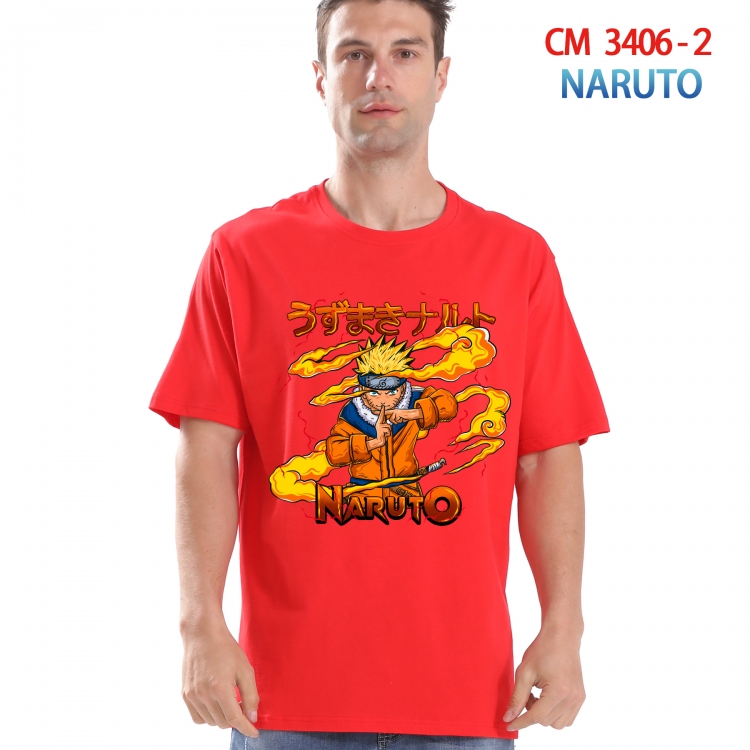 Naruto Printed short-sleeved cotton T-shirt from S to 4XL  3406-2