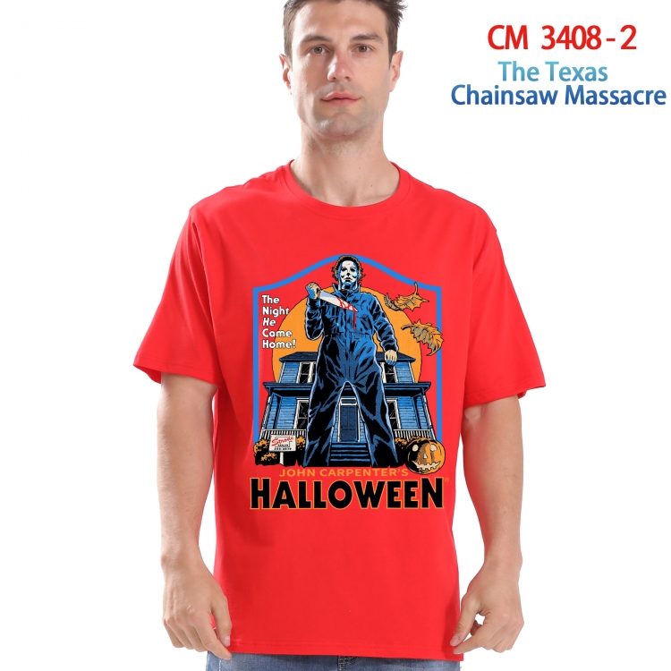 The Texas Chainsaw Massacre  Printed short-sleeved cotton T-shirt from S to 4XL 3408-2