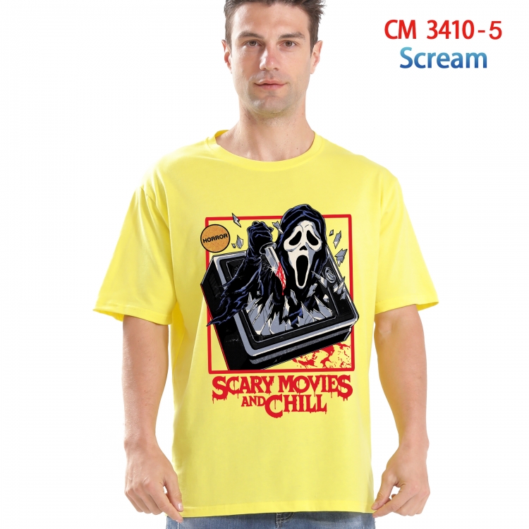 Scream  Printed short-sleeved cotton T-shirt from S to 4XL 3410-5