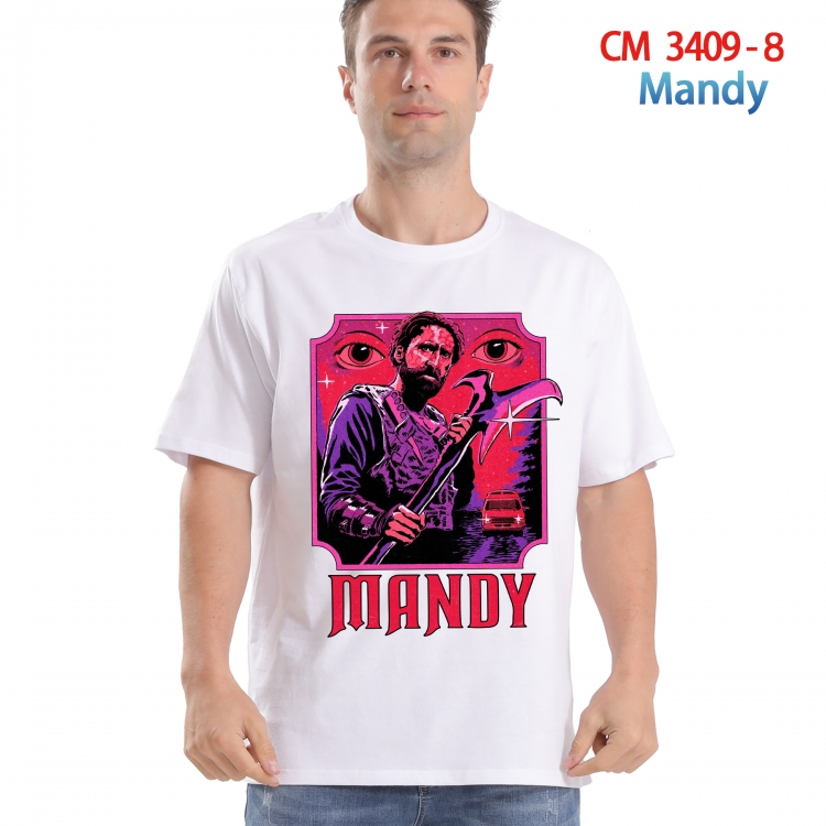 Mandy Printed short-sleeved cotton T-shirt from S to 4XL  3409-8