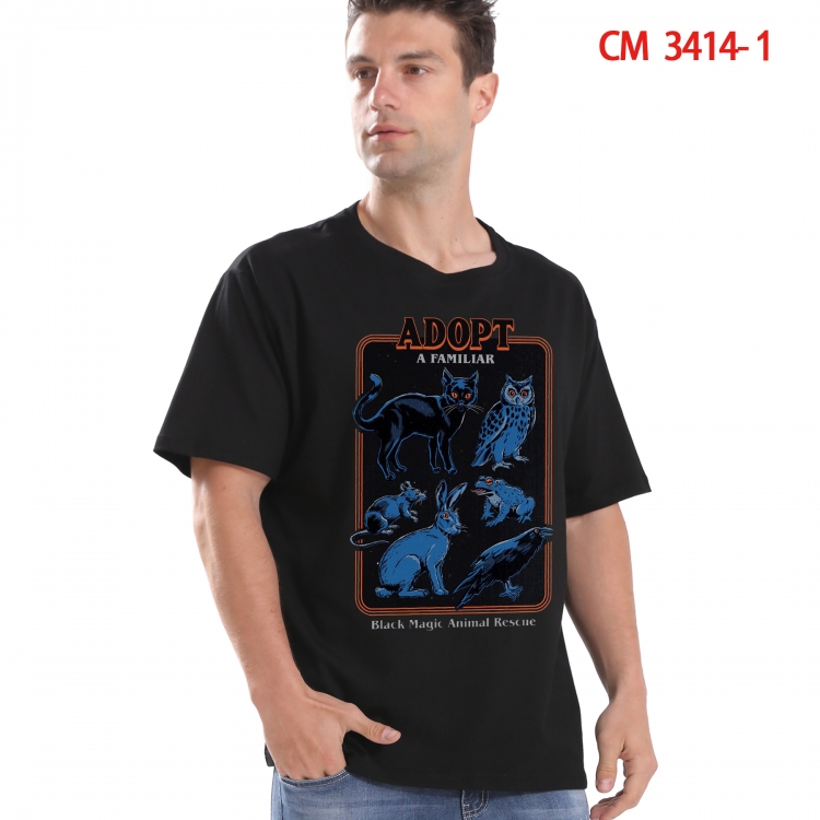 Evil illustration Printed short-sleeved cotton T-shirt from S to 4XL 3414-1