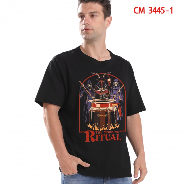 Evil illustration Printed short-sleeved cotton T-shirt from S to 4XL 3445-1