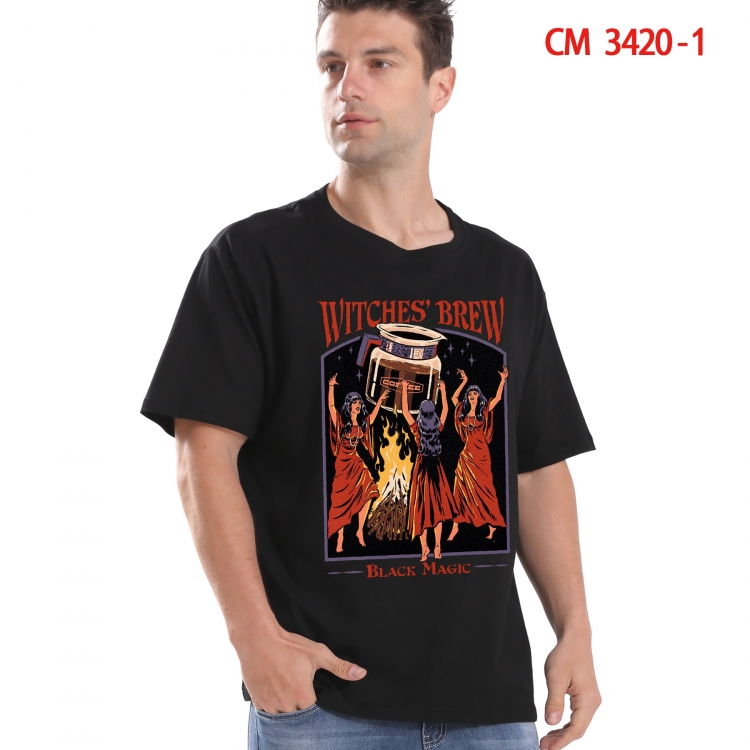 Evil illustration Printed short-sleeved cotton T-shirt from S to 4XL  3420-1