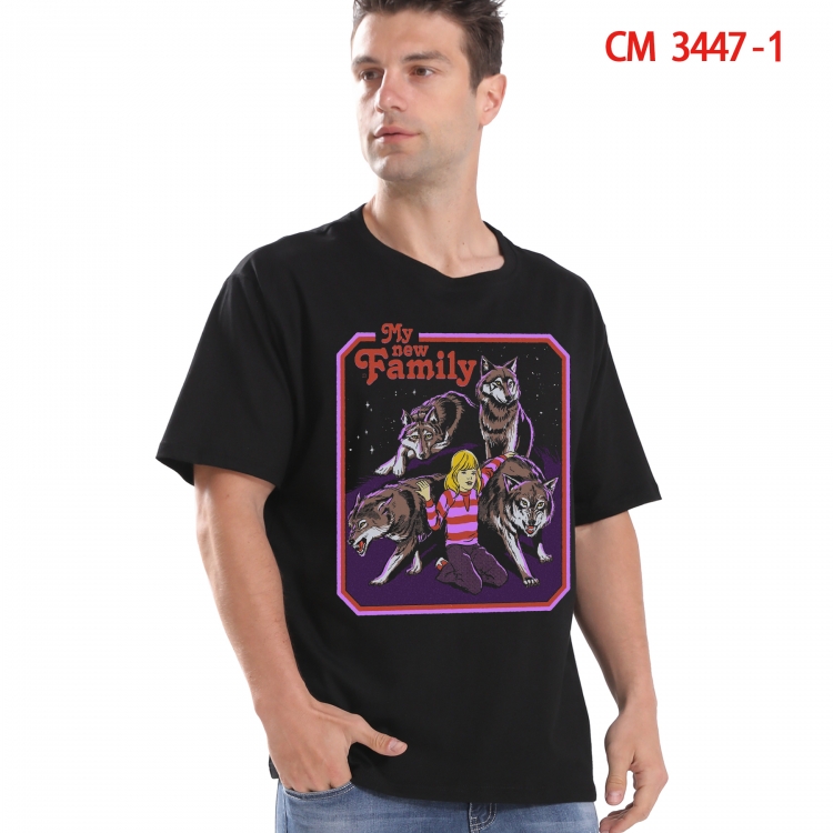 Evil illustration Printed short-sleeved cotton T-shirt from S to 4XL  3447-1