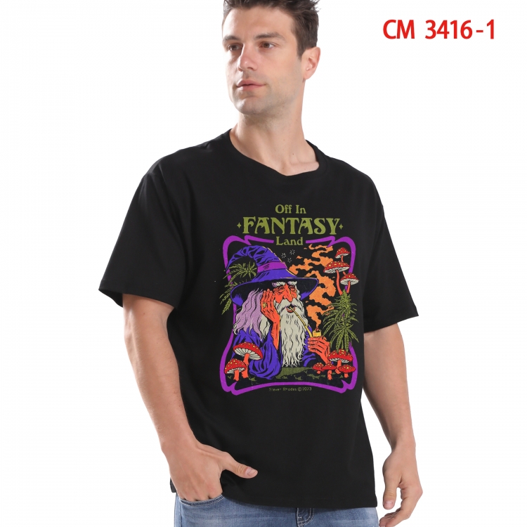 Evil illustration Printed short-sleeved cotton T-shirt from S to 4XL 3416-1