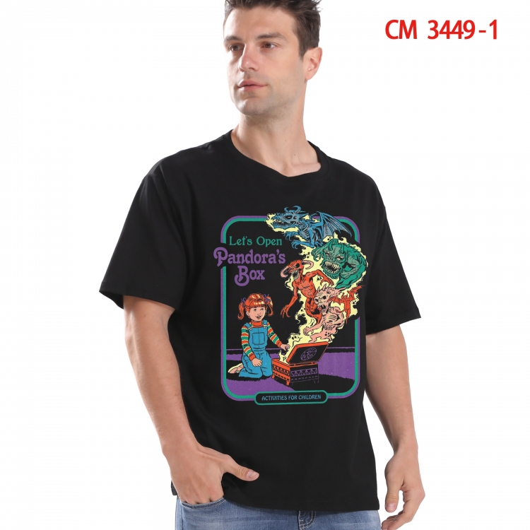 Evil illustration Printed short-sleeved cotton T-shirt from S to 4XL  3449-1