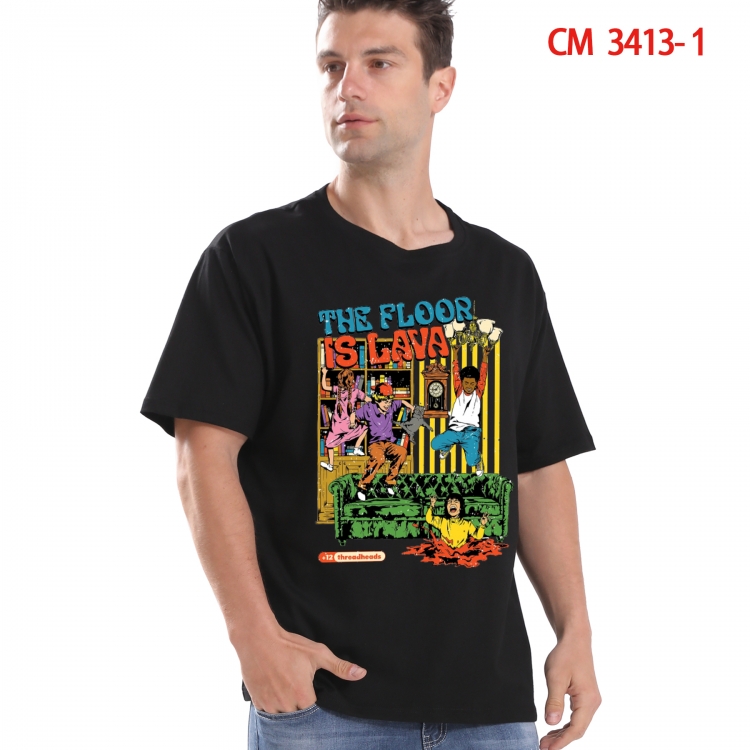 Evil illustration Printed short-sleeved cotton T-shirt from S to 4XL 3413-1