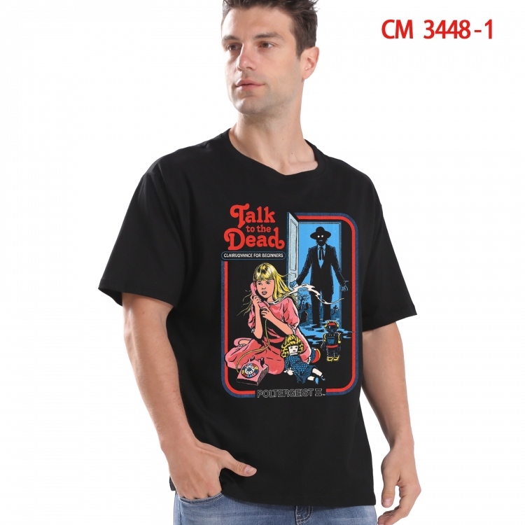 Evil illustration Printed short-sleeved cotton T-shirt from S to 4XL 3448-1