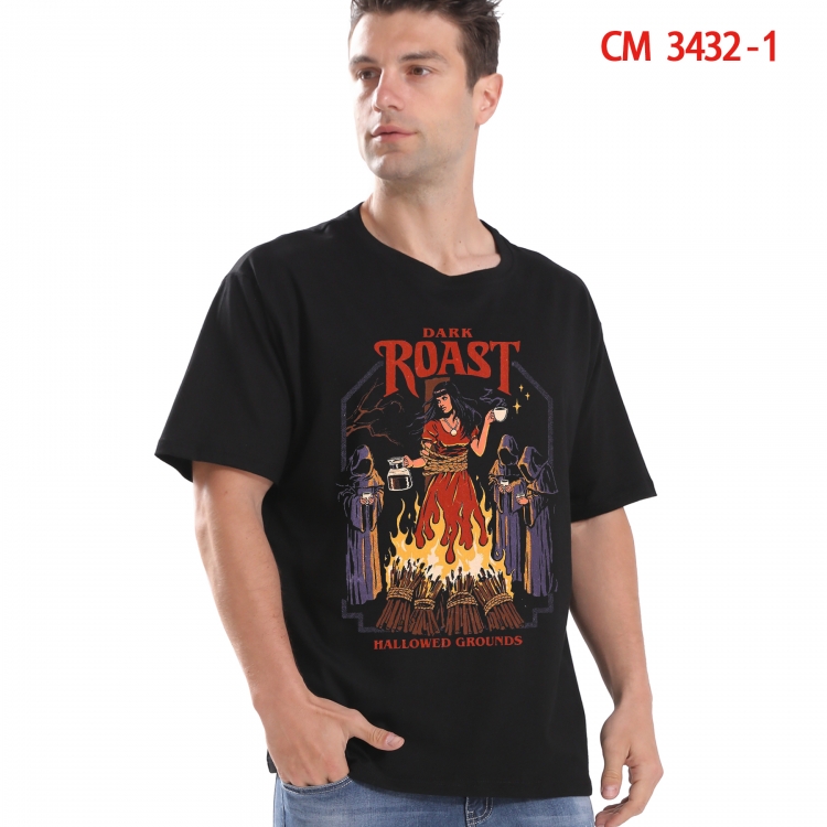 Evil illustration Printed short-sleeved cotton T-shirt from S to 4XL 3432-1