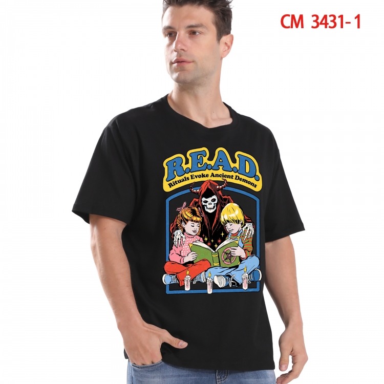 Evil illustration Printed short-sleeved cotton T-shirt from S to 4XL  3431-1
