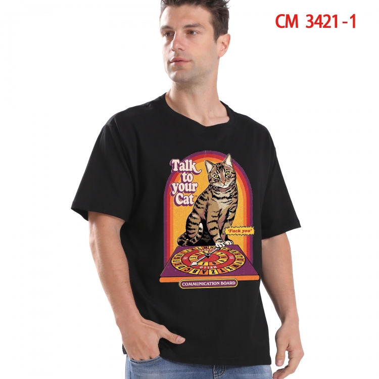 Evil illustration Printed short-sleeved cotton T-shirt from S to 4XL 3421-1