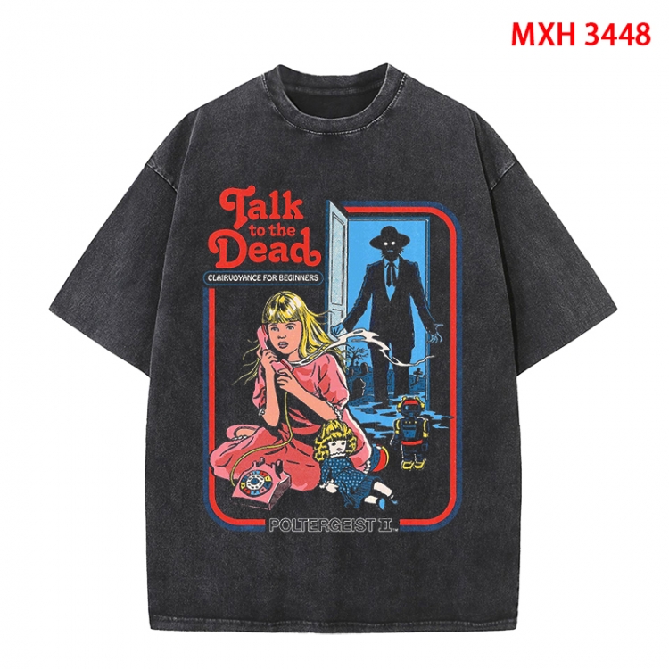 Evil illustration Anime peripheral pure cotton washed and worn T-shirt from S to 4XL MXH-3448
