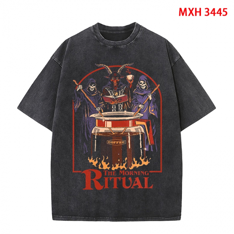 Evil illustration Anime peripheral pure cotton washed and worn T-shirt from S to 4XL MXH-3445
