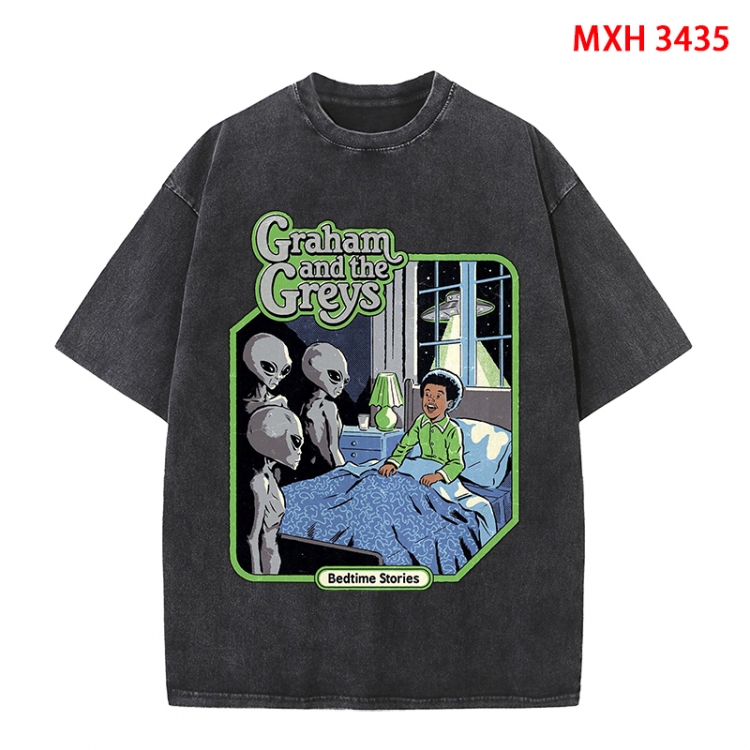 Evil illustration Anime peripheral pure cotton washed and worn T-shirt from S to 4XL MXH-3435