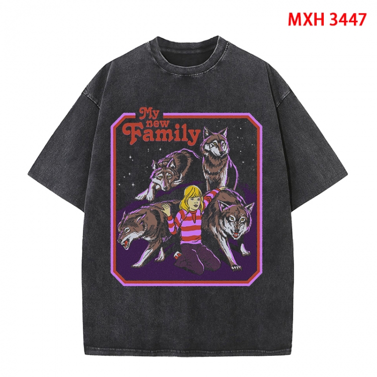 Evil illustration Anime peripheral pure cotton washed and worn T-shirt from S to 4XL  MXH-3447