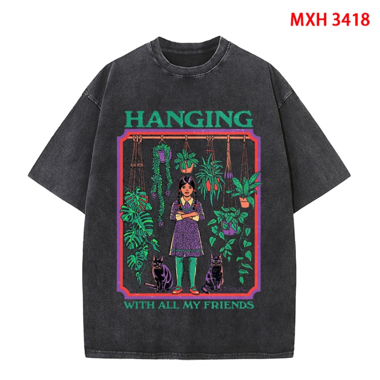 Evil illustration Anime peripheral pure cotton washed and worn T-shirt from S to 4XL MXH-3418