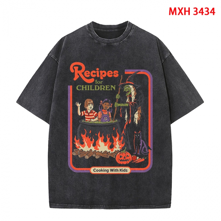 Evil illustration Anime peripheral pure cotton washed and worn T-shirt from S to 4XL MXH-3434
