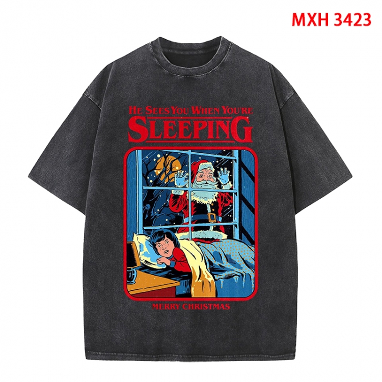Evil illustration Anime peripheral pure cotton washed and worn T-shirt from S to 4XL MXH-3423