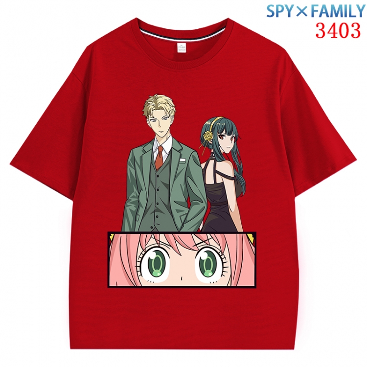 SPY×FAMILY Anime peripheral direct spray technology pure cotton short sleeved T-shirt from S to 4XL CMY-3403-3