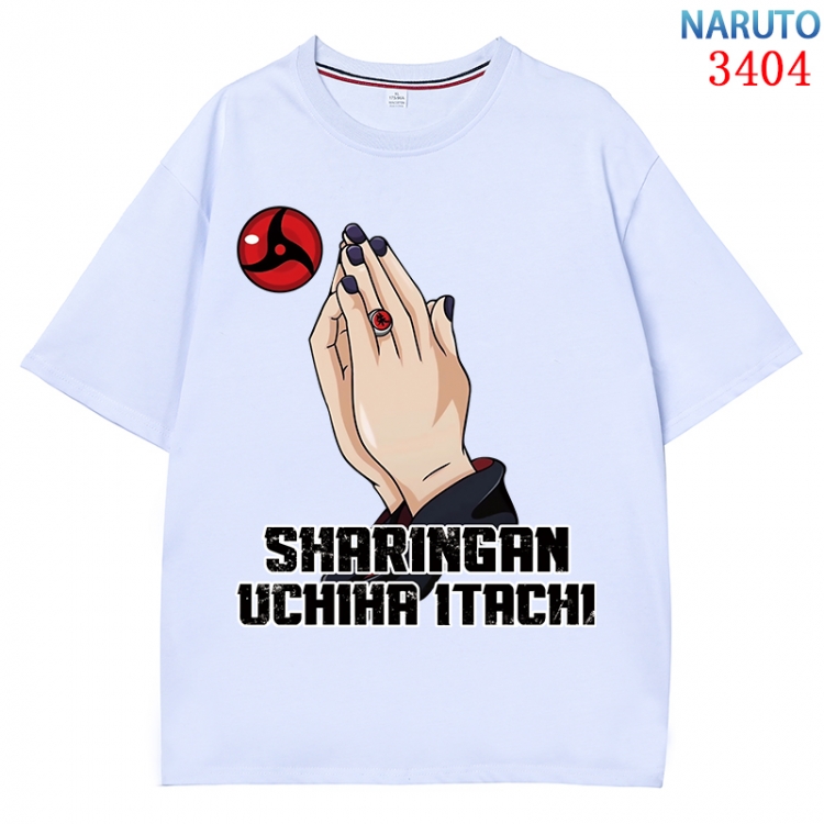 Naruto Anime peripheral direct spray technology pure cotton short sleeved T-shirt from S to 4XL CMY-3404-1