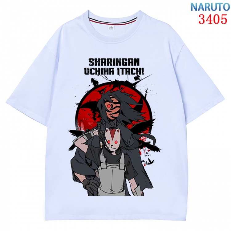 Naruto Anime peripheral direct spray technology pure cotton short sleeved T-shirt from S to 4XL  CMY-3405-