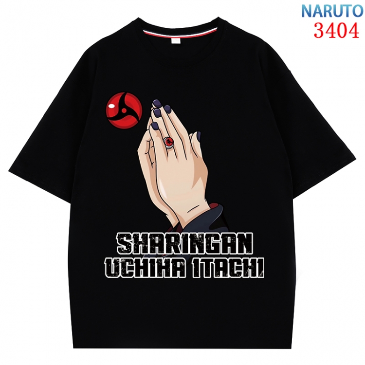 Naruto Anime peripheral direct spray technology pure cotton short sleeved T-shirt from S to 4XL CMY-3404-2