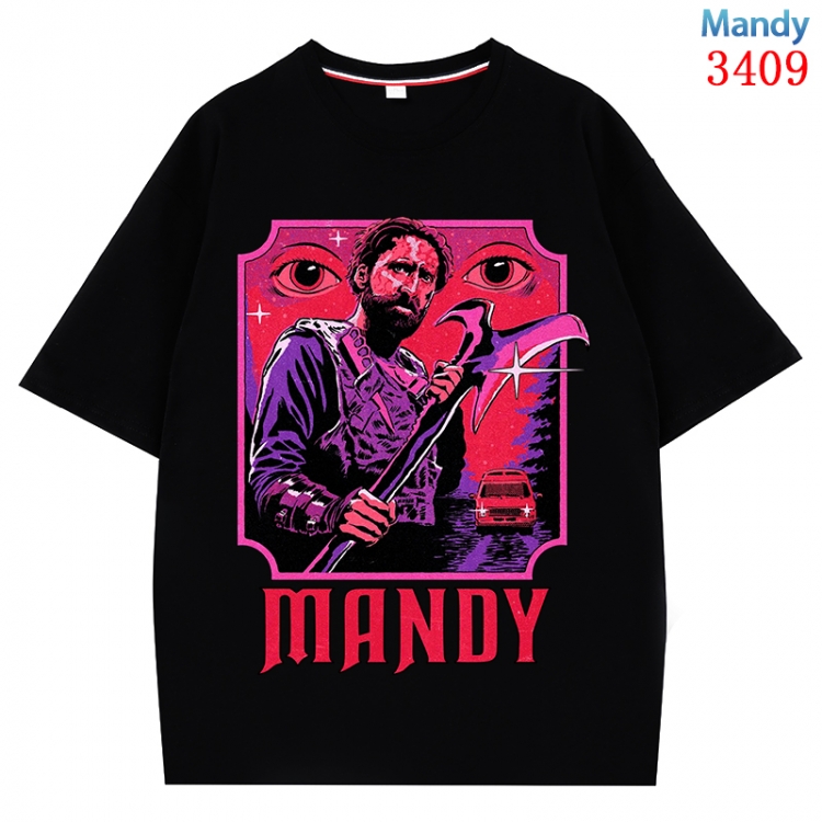 Mandy Anime peripheral direct spray technology pure cotton short sleeved T-shirt from S to 4XL CMY-3409-2