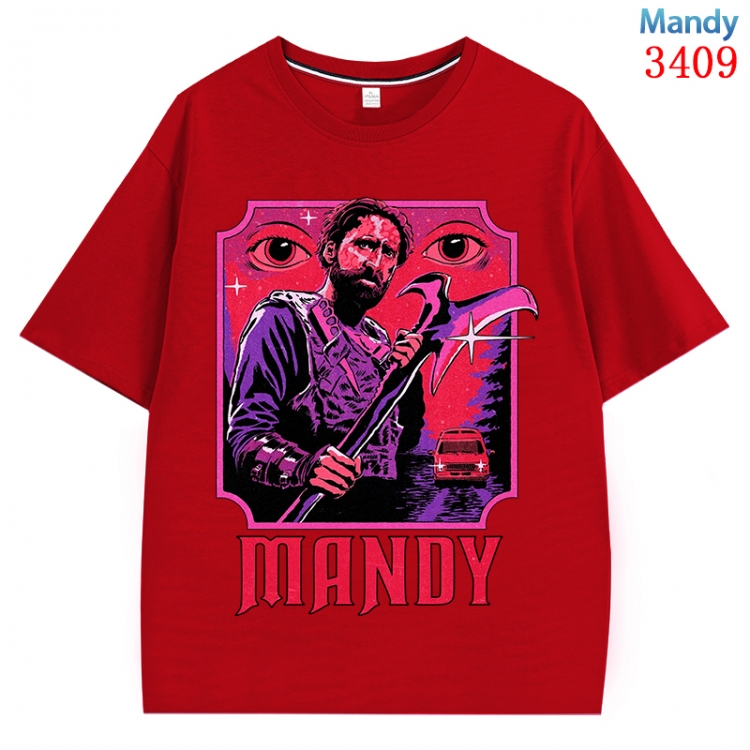 Mandy Anime peripheral direct spray technology pure cotton short sleeved T-shirt from S to 4XL CMY-3409-3