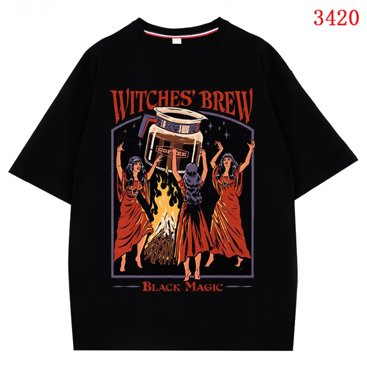 Evil illustration Anime peripheral direct spray technology pure cotton short sleeved T-shirt from S to 4XL CMY-3420-2