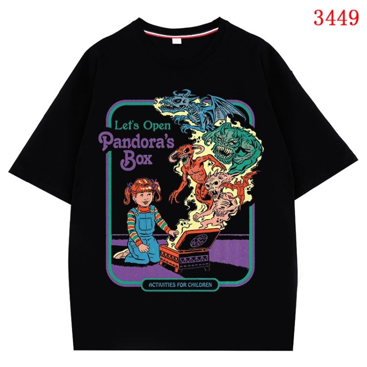 Evil illustration Anime peripheral direct spray technology pure cotton short sleeved T-shirt from S to 4XL CMY-3449-2