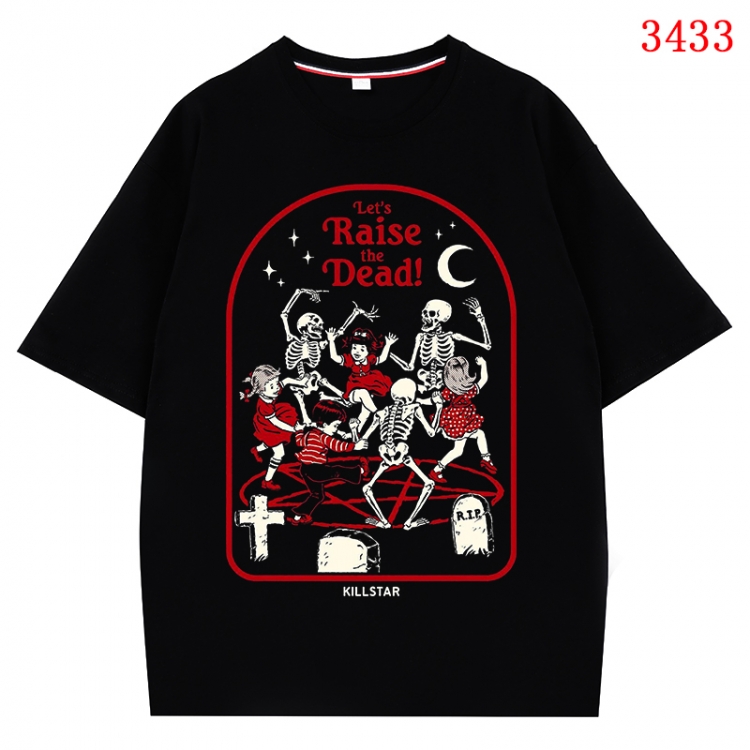 Evil illustration Anime peripheral direct spray technology pure cotton short sleeved T-shirt from S to 4XL  CMY-3433-2