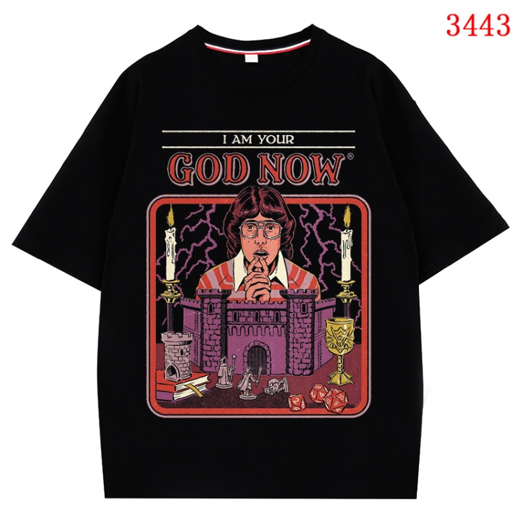 Evil illustration Anime peripheral direct spray technology pure cotton short sleeved T-shirt from S to 4XL CMY-3443-2