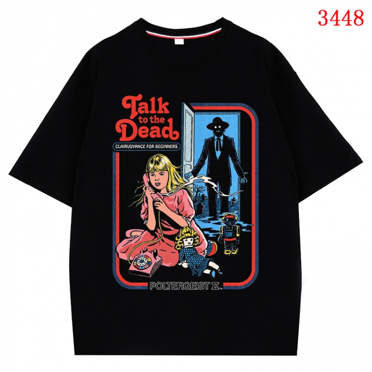 Evil illustration Anime peripheral direct spray technology pure cotton short sleeved T-shirt from S to 4XL CMY-3448-2