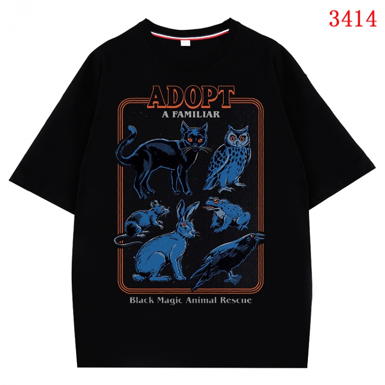 Evil illustration Anime peripheral direct spray technology pure cotton short sleeved T-shirt from S to 4XL CMY-3414-2