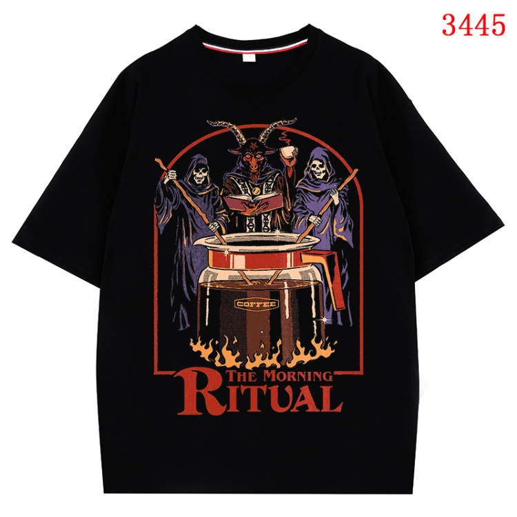 Evil illustration Anime peripheral direct spray technology pure cotton short sleeved T-shirt from S to 4XL CMY-3445-2