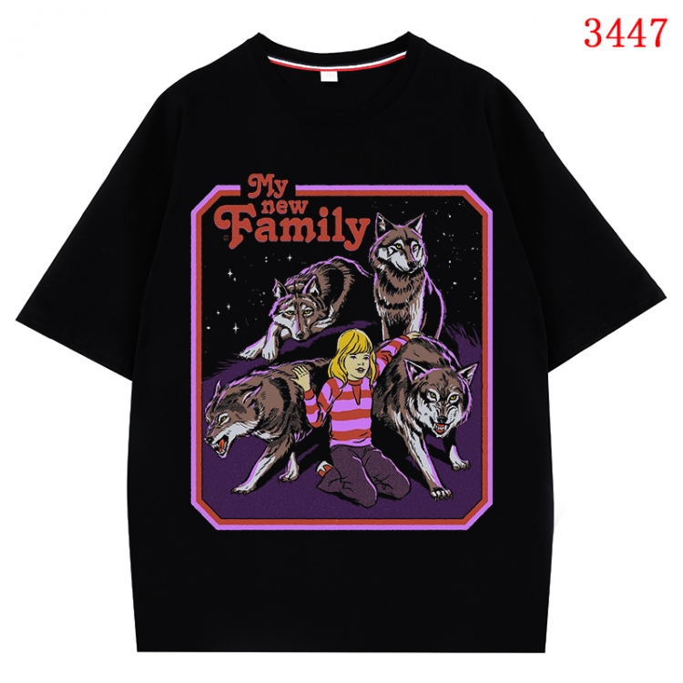 Evil illustration Anime peripheral direct spray technology pure cotton short sleeved T-shirt from S to 4XL CMY-3447-2