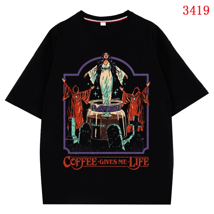 Evil illustration Anime peripheral direct spray technology pure cotton short sleeved T-shirt from S to 4XL CMY-3419-2