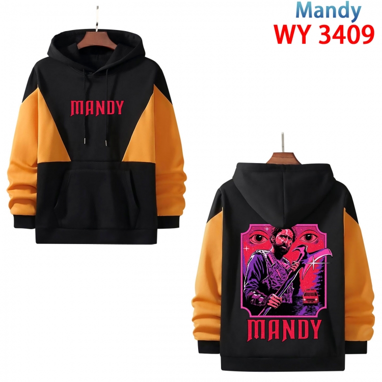 Mandy Anime color contrast patch pocket sweater from XS to 4XL WY-3409-3
