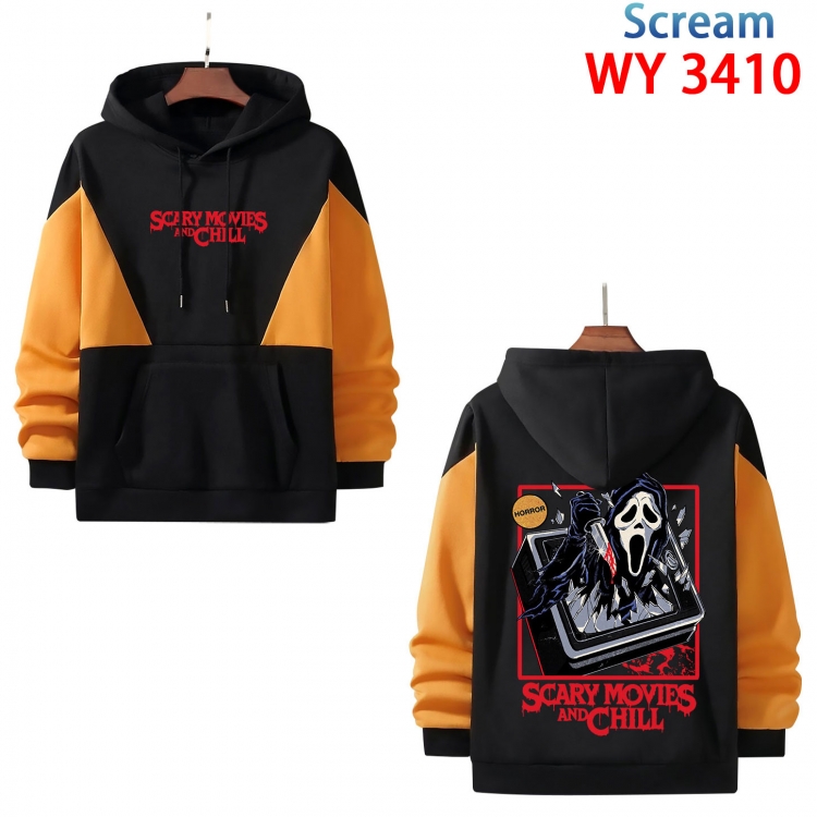 Scream  Anime color contrast patch pocket sweater from XS to 4XL  WY-3410-3