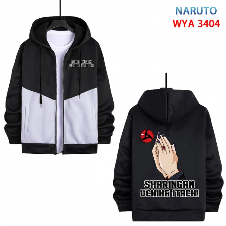 Naruto Anime cotton zipper patch pocket sweater from S to 3XL WYA-3404-3