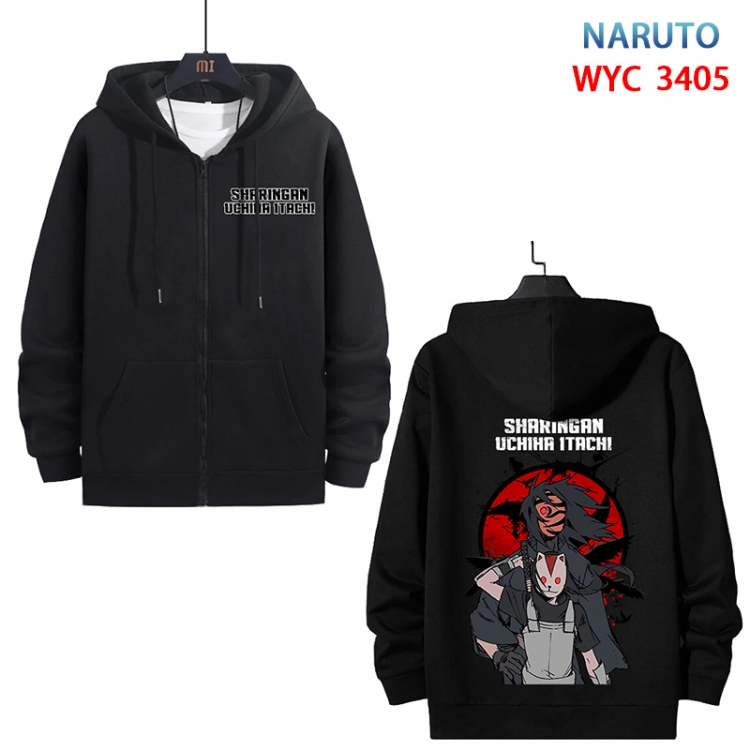 Naruto Anime cotton zipper patch pocket sweater from S to 3XL WYC-3405-3