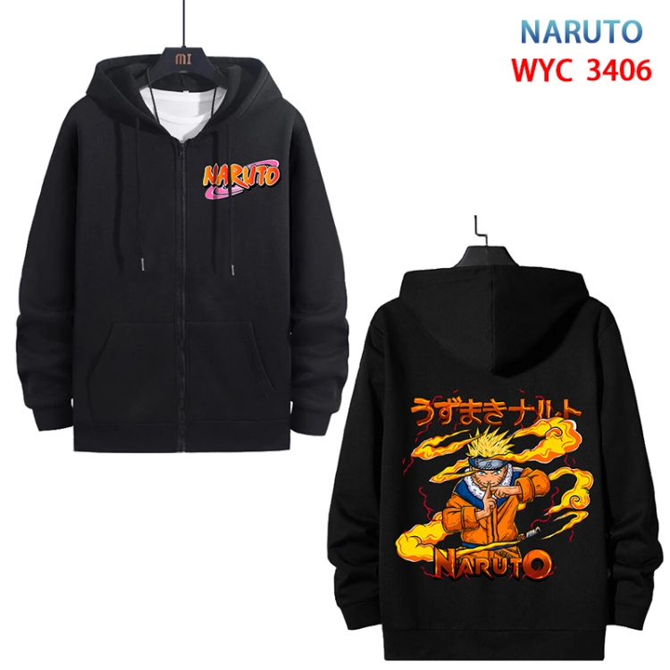 Naruto Anime cotton zipper patch pocket sweater from S to 3XL WYC-3406-3