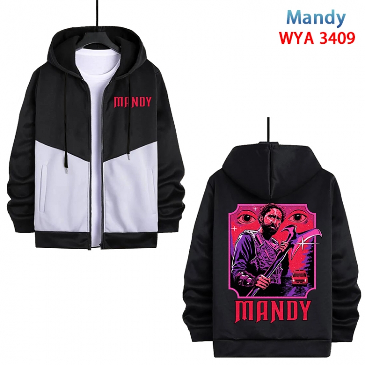 Mandy Anime cotton zipper patch pocket sweater from S to 3XL WYD-3409-3